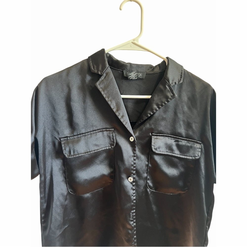 Black Satin Women's Top